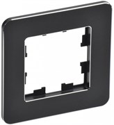 IEK Brite Decor чёрный металл скруглённые углы рамка 1 место BR-M12-M-01-K02 IEK Brite Decor чёрный металл скруглённые углы рамка 1 место BR-M12-M-01-K02