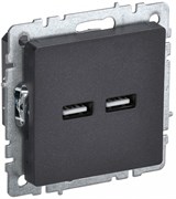 IEK Brite Base чёрный розетка USB A+A 3,1А BR-U21-D31-K02 IEK Brite Base чёрный розетка USB A+A 3,1А BR-U21-D31-K02