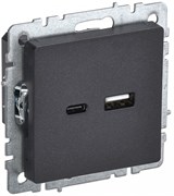 IEK Brite Base чёрный розетка USB A+C 18Вт BR-U22-018-K02 IEK Brite Base чёрный розетка USB A+C 18Вт BR-U22-018-K02