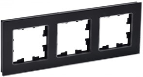 IEK Brite Decor чёрный глянец стекло рамка 3 места BR-M32-G-K02 IEK Brite Decor чёрный глянец стекло рамка 3 места BR-M32-G-K02