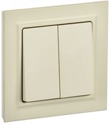 IEK Brite бежевый выключатель 2- клавишный. 10А в сборе BR-V20-0-10-K10-F IEK Brite бежевый выключатель 2- клавишный. 10А в сборе BR-V20-0-10-K10-F