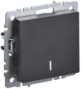 IEK Brite Base чёрный выключатель 1-клавишный, проходной с индикацией 10А BR-V12-1-10-K02 IEK Brite Base чёрный выключатель 1-клавишный, проходной с индикацией 10А BR-V12-1-10-K02