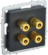 IEK Brite Base чёрный аудиорозетка 4-места BR-S40-K02 IEK Brite Base чёрный аудиорозетка 4-места BR-S40-K02