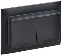 IEK SKANDY Черный Розетка 2-ая с/з с крышкой 16А в сборе IP44 SK-R12Bl SK-R26-16-44-K02-F IEK SKANDY Черный Розетка 2-ая с/з с крышкой 16А в сборе IP44 SK-R12Bl SK-R26-16-44-K02-F