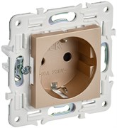 IEK SKANDY Песочный Розетка с/з с защитными шторками 16А б/к SK-R06Sa SK-R14-16-1-K98