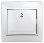 Intro Переключатель Plano 1-103-01 одноклавишный 10А-250В, IP20, СУ, белый Б0053742