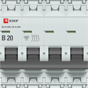 EKF Автоматический выключатель 4P 20А (B) 6кА ВА 47-63N PROxima M636420B EKF Автоматический выключатель 4P 20А (B) 6кА ВА 47-63N PROxima M636420B