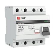 EKF PROxima ВД-100 УЗО 4P 40А/300мА (AC) электромеханическое elcb-4-40-300-em-pro EKF PROxima ВД-100 УЗО 4P 40А/300мА (AC) электромеханическое elcb-4-40-300-em-pro