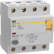 IEK KARAT УЗО KARAT ВД3-63 4P 63А 100мА 6кА тип AC MDV20-4-063-100 IEK KARAT УЗО KARAT ВД3-63 4P 63А 100мА 6кА тип AC MDV20-4-063-100