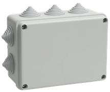 IEK Коробка КМ41242 распаячная для о/п 150х110х70 мм IP55 (RAL7035, 10 гермовводов) UKO10-150-110-070-K41-55 IEK Коробка КМ41242 распаячная для о/п 150х110х70 мм IP55 (RAL7035, 10 гермовводов) UKO10-150-110-070-K41-55