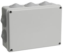 IEK Коробка КМ41243 распаячная для о/п 190х140х70 мм IP44 (RAL7035, 10 гермовводов) UKO11-190-140-070-K41-44