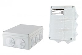 TDM Распаячная коробка ОП 190х140х70мм, крышка, IP44, 10 гермовводов, инд. штрихкод, SQ1401-1243