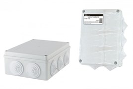 TDM Распаячная коробка ОП 190х140х70мм, крышка, IP55, 10 гермовводов, инд. штрихкод, SQ1401-1244