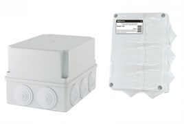 TDM Распаячная коробка ОП 190х140х120мм, крышка, IP55, 10 гермовводов, инд. штрихкод, SQ1401-1246