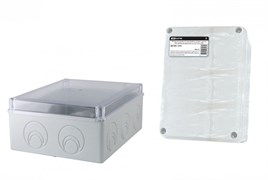 TDM Распаячная коробка ОП 240х195х90мм, прозрач. крышка, IP44, кабельные ввода d28-3 шт., d37-2 шт., SQ1401-1275