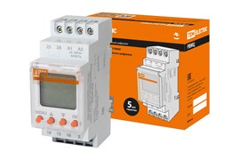 TDM Реле времени РВМЦ-1с/100час-2х8А-24/230В-DIN (мнф.цифр., 24реж., 1с-100час, 24-230В АС/DC) SQ1503-0026