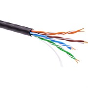 DKC Кабель витая пара кат. 5E неэкранированный U/UTP, 4 пары, светостабилизированный ПЭ, цвет внешней оболочки черный, коробка 305 м RN5EUUKPEBK