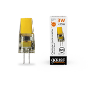 Gauss Лампа Elementary G4 12V 3W 210lm 3000K силикон LED 1/20/200 18713