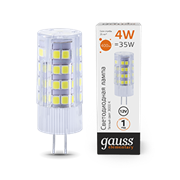 Gauss Лампа Elementary G4 12V 4W 400lm 3000K керамика LED 10714