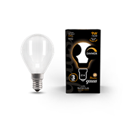 Gauss Лампа Filament Шар 9W 590lm 3000К Е14 milky диммируемая LED 105201109-D