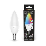 Gauss Лампа Свеча 6W E14 RGBW+димирование LED 103101406