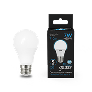 Gauss Лампа A60 7W 710lm 6500K E27 LED 1/10/50 102502307