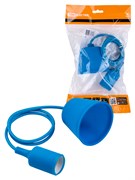 TDM Патрон пластиковый Е27 с подвесом 1 м, синий SQ0335-0066