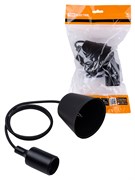 TDM Патрон пластиковый Е27 с подвесом 1 м, черный SQ0335-0062