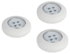 ЭРА Светодиодный фонарь подсветка SB-803 пушлайт 4хLED на батарейках 3хААА белый 3 шт Б0052860