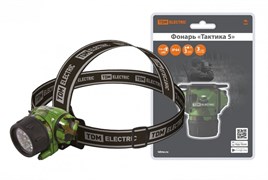 TDM ФонарьТактика 5", налобный 12+2 LED, 94 лм, бат. 3*AАА," SQ0350-0096
