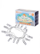 TDM Гирлянда светодиодная "Прищепки" 3 м, 15LED, белый, 8 режимов, 250 В, IP20, SQ0361-0093