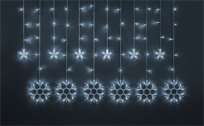 Navigator Гирлянда 95 121 NGF-D032-02 (бахрома звезды и снежинки CW 2.5*1м IP20) 95121