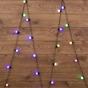 NEON-NIGHT Гирлянда "Шарики" Ø30мм 5м, темно-зеленый ПВХ 25 диодов, цвет RGB 303-569