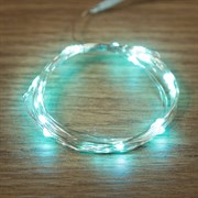 NEON-NIGHT Гирлянда "Роса", 2 м, 20 диодов, цвет бирюзовый, тонкий батарейный блок 303-004