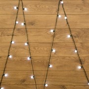 NEON-NIGHT Гирлянда "Шарики" Ø25 мм 5м, темно-зеленый ПВХ, 25 диодов, цвет Белый, Без контроллера 303-555