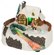 ЭРА Светодиодная новогодняя фигура EFIS-S02 композиция Деревня мультиколор 3*АА 16*13*12 см Б0060481