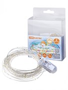 TDM Гирлянда светодиодная "Роса20" 20LED, 2м, 3000К, 2хCR2032 , SQ0361-0054