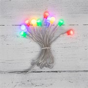 NEON-NIGHT Гирлянда светодиодная «Шарики» 1.5 м, 10 LED, прозрачный ПВХ, цвет свечения мультиколор, 2 х АА (батарейки не в комплекте) 303-092