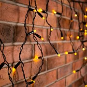 NEON-NIGHT Гирлянда Айсикл (бахрома) светодиодный, 4,8 х 0,6 м, черный провод, 230 В, диоды ТЕПЛЫЙ БЕЛЫЙ, 176 LED 255-156