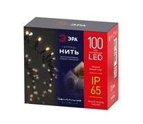 ЭРА Светодиодная новогодняя гирлянда ЭРА ERAPS-WK10 нить уличная белый каучук 10 м желтая 100 LED Б0056015