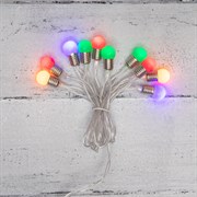 NEON-NIGHT Гирлянда светодиодная «Мини-лампочки» 1.5 м, 10 LED, прозрачный ПВХ, цвет свечения мультиколор, 2 х АА (батарейки не в комплекте) 303-074