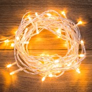 NEON-NIGHT Гирлянда "Твинкл Лайт" 6 м, прозрачный ПВХ, 40 LED, цвет ТЕПЛЫЙ БЕЛЫЙ 303-176