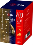 ЭРА ERAPS-SK1 Гирлянда 600LED Занавес 2м*3м, теплый свет, бел. мерц, бел. каучук, 220В, IP65 Б0051892