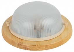 ЭРА НБО 03-60-011 Светильник Кантри дерево/стекло IP54 E27 max 60Вт D220 круглый орех Б0048413