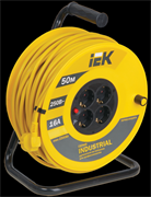 IEK Катушка УК50 с термозащитой 4 места 2Р+PЕ/50метров 3х1,5 мм2 Industrial WKP15-16-04-50