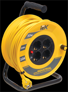 IEK Катушка УК30 с т/з 4 места 2Р+PЕ/30м 3х1,0 мм2 "Industrial" WKP14-10-04-30