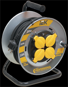 IEK Катушка УК20 на мет с т/з 4 места 2Р+PЕ/20м КГ 3х1,5мм2 IP44 Professional WKP16-16-04-20-44