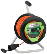 ЭРА Удлинитель силовой RP-1e-3x1.5-50m на пластиковой катушке c заземлением 50м 1 розетка ПВС 3х1,5мм2 Б0059778