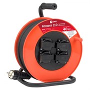 EKF PROxima Удлинитель на катушке "Атлант 2.0" 4 гнезда 40м с заземлением КГ 3*1,5 16А/3,5кВт IP44 UKA02-16-315R-4-40-IP44