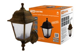 TDM Светильник садово-парковый НБУ 04-60-001 четырехгранник, настенный, пластик, расс.пластик, бронза SQ0330-0774